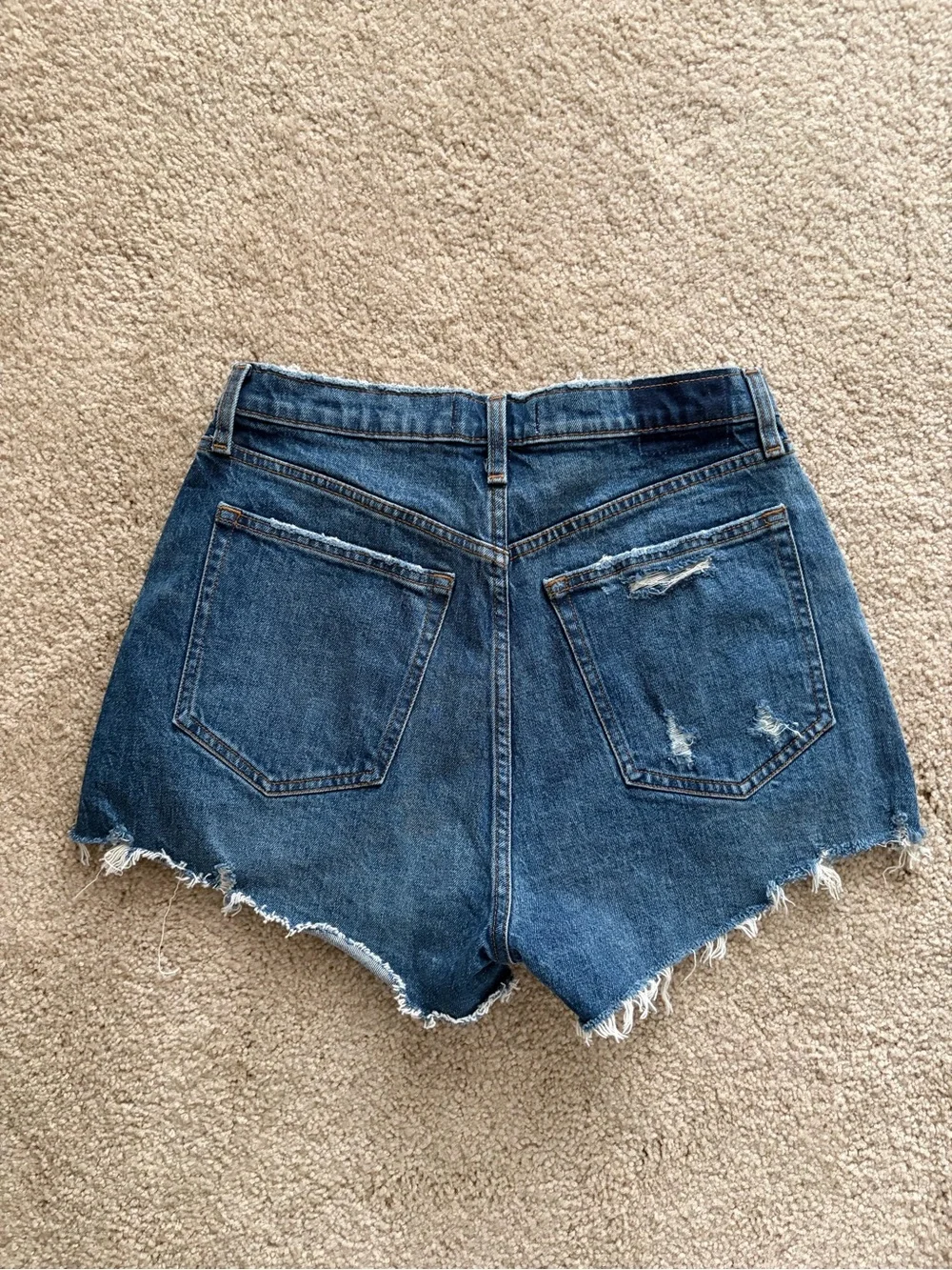 Abercrombie and fitch blue distress Raw Hem Distressed Denim Shorts 30(10) NWT